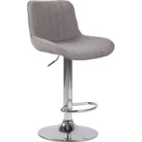 CLP Barhocker Lentini Stoff drehbar mit Höhenverstellung - Farbe: grau, Gestellfarbe: chrom