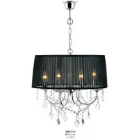 Casa Padrino Barock Kristall Pendelleuchte Schwarz Ø 47 cm - Barockstil Hängeleuchte