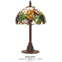 Casa Padrino Tiffany Tischleuchte Ø 22 x H. 36 cm - Handgefertigte Schreibtischleuchte