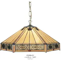 Casa Padrino Tiffany Hängeleuchte Art Deco Stil, 1-flammig, Ø 40 cm, mehrfarbiges Glas, hochwertige Deckenleuchte