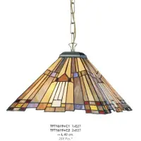 Casa Padrino Tiffany Hängeleuchte im Jugendstil, Buntglas-Design, Durchmesser 40 cm, 1-flammig