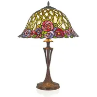 Casa Padrino Tiffany Tischleuchte Hockerleuchte im Mosaik Design, Mehrfarbig, Durchmesser 40 cm, Modell ModX3b