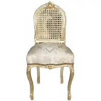 Casa Padrino Barock Damen Stuhl Gold Muster / Gold - Schminkstuhl