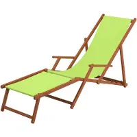 Erst-Holz Liegestuhl pistazie Fußteil Tisch Gartenliege Strandliege Relaxliege Buche klappbar 10-306 F T