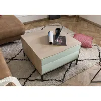 MASSIVMOEBEL24.DE Couchtisch Akazie 67x67x43 grau-weiß geölt CHICAGO #13