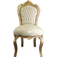 Casa Padrino Barock Esszimmerstuhl Creme / Gold mit Bling Bling Glitzersteinen - Limited Edition