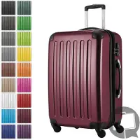 Hauptstadtkoffer Alex - Hartschalen-Koffer erweiterbar mit 4 Rollen Check-In Trolley Reisekoffer mit Dehnfalte Check-In Gepäck 158cm Hardcase Luggage 65 cm, 74 Liter,Dunkelrot (Burgund)