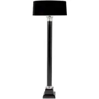 Casa Padrino Luxus Stehleuchte Schwarz - Elegante Designlampe aus Stahl und Aluminium mit schwarzem Samtschirm, 140 cm hoch