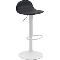 CLP Barhocker Lana V2 Mit Metallgestell Und Kunstlederbezug I Höhenverstellbarer Ergonomischer Barstuhl Mit Fußstütze Und Drehbarer Sitzfläche, Farbe: schwarz, Gestellfarbe: weiß
