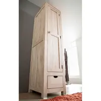 MASSIVMOEBEL24.DE Schrank Akazie 48x60x200 white stone getüncht NATURE WHITE #98