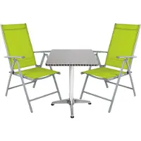Mojawo Bistrogarnitur 3-teilig Aluminium - Textilen / Lime