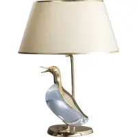 Casa Padrino Luxus Barock Tischleuchte Gold mit Murano Glas Ente - Italienische Tisch Lampe - Handgefertigt - 45 x 32 x 62 cm