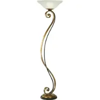 Casa Padrino Luxus Barock Stehleuchte vergoldet mit Glasschale - 185 x 50 cm - Handgefertigte Stehlampe aus Italien