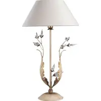 Casa Padrino Luxus Barock Tischleuchte Gold mit Glaskristallen - Blattgold Tisch Lampe - 58 cm hoch