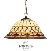 Casa Padrino Tiffany Pendelleuchte Durchmesser 40 cm SP16007 + C1/C2 Leuchte Lampe