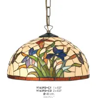 Casa Padrino Tiffany Pendelleuchte Durchmesser 40 cm Y16392 + C1/C2 Leuchte Lampe
