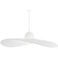 Ideal Lux Madame Zeitgenössische Aufhängung Stoff Weiß 1 Licht E27