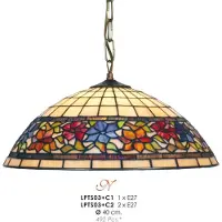 Casa Padrino Tiffany Pendelleuchte Ø 40 cm - Tiffany Hängeleuchte - Tiffany Leuchten