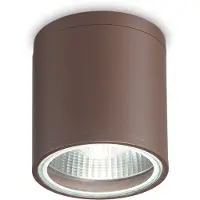 Ideal Lux Deckenleuchte Gun, kaffeebraun, Metall, IP55, GU10 dimmbar, braun / rost, für Badezimmer, Aluminium, Deckenlampe