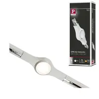 Paulmann Schienensystem-Verbinder "URail Verbinder Linienverbinder beleuchtet 189x57mm 5,3W Chrom matt", weiß, B:18,9cm H:2,7cm T:5,7cm, Stromschienensysteme, dimmbar, Schienensystem-Verbinder