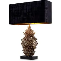 Casa Padrino Luxus Tischleuchte Vintage Messing / Schwarz 50 x 22 x H. 68,5 cm - Schreibtischleuchte mit Lampenschirm und Granitsockel - Luxus Tischleuchten - Luxus Schreibtischleuchten