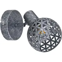 Globo Lighting Strahler, Spot beweglich, handbemalt, antik, grau, H 16 cm