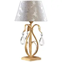 Casa Padrino Luxus Barock Kristall Tischleuchte Gold / Weiß / Silber Ø 25 x H. 46 cm - Prunkvolle Barockstil Schreibtischleuchte mit edlem böhmischen Kristallglas - Luxus Qualität - Italy