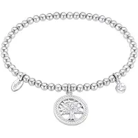 Lotus Armband "Urban Woman - Baum des Lebens", edelstahlfarben, kristallweiß, kristallweiß, Armbänder, Damen, 17cm, Edelstahl, Armband, mit Glasstein