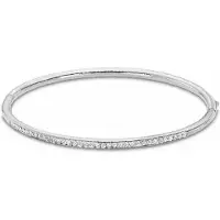 Lotus Armreif "Essentials", silber (edelstahlfarben, kristallweiß, kristallweiß), Armbänder, Damen, Edelstahl, Armreif, mit Glasstein