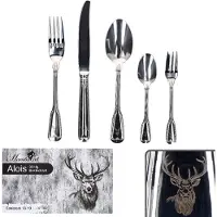 MamboCat 30tlg Alois Komplett-Besteck-Set 6 Pers. Messer Gabel Löffel Edelstahl Hirsch