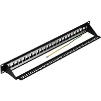 EFB Elektronik 37580.1V2 Verteilerfeld 19” 1HE, 24-Port, Metall, schwarz RAL9005 375801V2