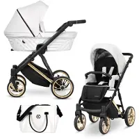 Kunert Kinderwagen Ivento Premium 2in1 - goldene Rahmenfarbe - Farbe: Weißperlmutt