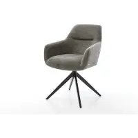 DELIFE Drehstuhl Pejo-Flex Bouclé Soft Schlamm Kreuzgestell breit Schwarz 360° drehbar Wippfunktion Taschenfederkern