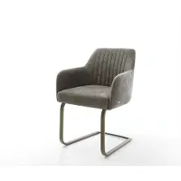 DELIFE Freischwinger Greg-Flex Bouclé Soft Schlamm Freischwinger flach Effektfinish Titan Taschenfederkern