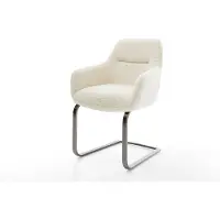 DELIFE Freischwinger Pejo-Flex Teddystoff Beige Freischwinger flach Graphit Taschenfederkern