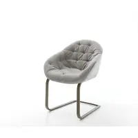 DELIFE Freischwinger Gaio-Flex Strukturstoff Soft Grau Freischwinger flach Effektfinish Titan