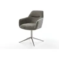 DELIFE Drehstuhl Pejo-Flex Bouclé Soft Schlamm Fußkreuz Edelstahl 360° drehbar Wippfunktion Taschenfederkern