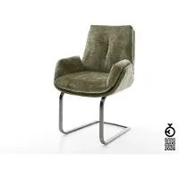 DELIFE Freischwinger Clea-Flex Chenille Olive Freischwinger flach Graphit