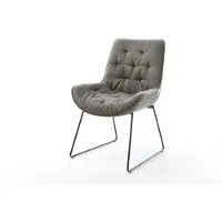DELIFE Esszimmerstuhl Taimi-Flex Bouclé Soft Schlamm Kufengestell Schwarz