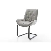 DELIFE Freischwinger Taimi-Flex Strukturstoff Soft Grau Freischwinger flach Schwarz