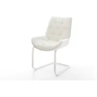 DELIFE Freischwinger Taimi-Flex Bouclé Soft Beige Freischwinger flach Weiß