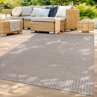 TT Home In-& Outdoorteppich Wetterfest Terrasse Balkon Esszimmer Boho Motiv Moderner Skandi Look Unifarben Größe 80x250 cm