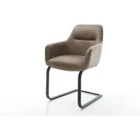 DELIFE Freischwinger Pejo-Flex Mikrofaser Taupe Vintage Freischwinger flach Schwarz Taschenfederkern