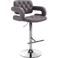 CLP Barhocker Dublin Mit Kunstleder-Bezug I Höhenverstellbar, Farbe: braun, Gestellfarbe: chrom