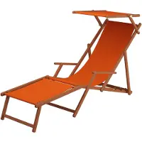 Erst-Holz Gartenliege terracotta Strandliege Relaxliege Fußablage Sonnendach Buche Klappstuhl 10-309 F S