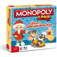 Winning Moves Monopoly Junior Unser Sandmännchen Brettspiel Spiel + 4 extra Figuren
