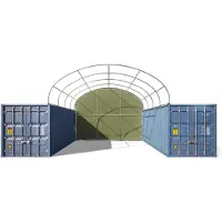 TOOLPORT Rückwand für Container Überdachung 6m Breite – PRIMEtex 2300 PVC Plane, dunkelgrün