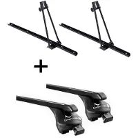 VDP 2x Fahrradträger ORION + Relingträger Quick Stahl L kompatibel mit für Volvo XC90 ab 2015