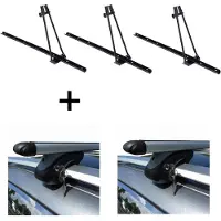 VDP 3x Fahrradträger ORION + Relingträger L120 kompatibel mit für Kia Ceed Sporty Wagon Kombi 08-11