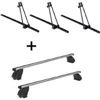 VDP 3x Fahrradträger ORION + Dachträger K1 PRO Aluminium kompatibel mit für VW Multivan (T5) 09-15